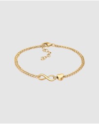 Elli Jewelry - Bracelet Heart Infinity 925 Sterling Silver Gold-Plated