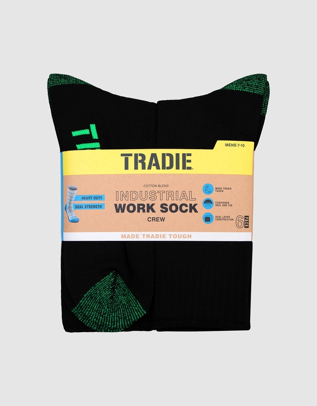 TRADIE - Industrial Crew Cotton Work Sock 6 Pack