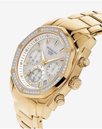 Michael Hill - Men's Solar Chronograph Watch with 0.50 Carat TW Diamonds in Gold-Tone Stainless Steel