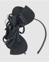 Max Alexander - Felt Black Flower Winter Racing Fascinator