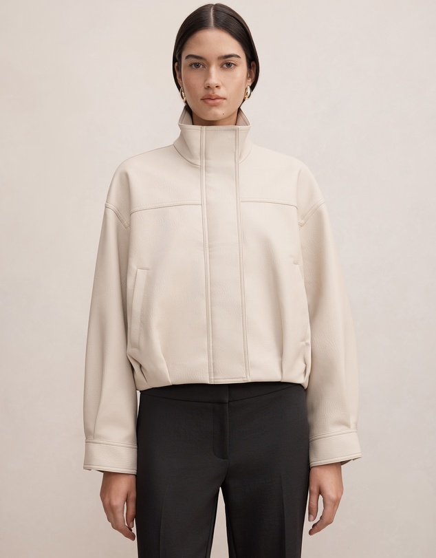 Forever New - Shay Faux Leather Funnel Neck Bomber Jacket