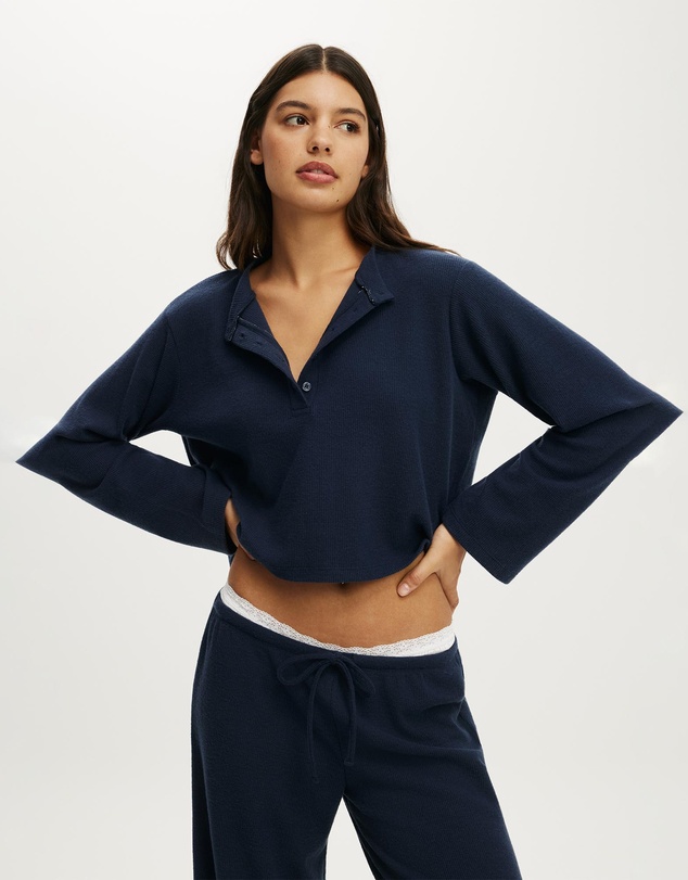 Cotton On Body - Super Soft Waffle Henley Top