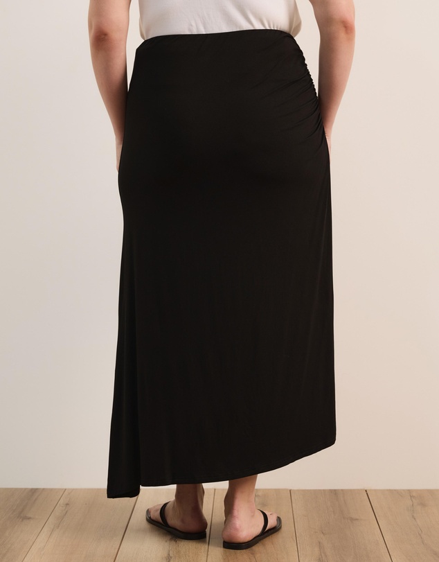 Atmos&Here Curvy - Tara Jersey Maxi Skirt with Gathers