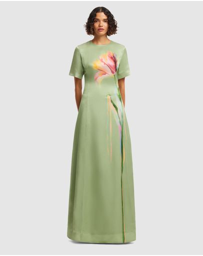 Tulip Print In Green