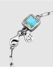 Haze & Glory - ICONIC EXCLUSIVE - Bracelet Men Turquoise Square 925 Sterling Silver