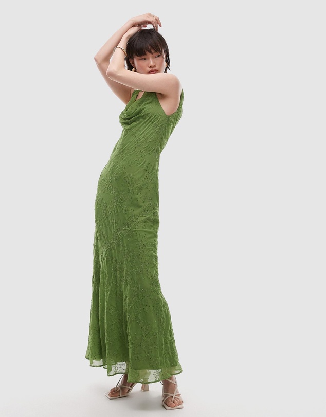 green emerald velvet dress Byrdie Slip Dress Kelly Green S