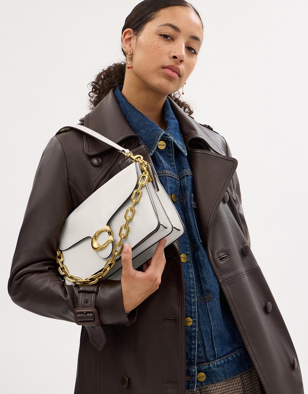 Coach - Smooth Leather Chain Tabby Shoulder Bag With Chain