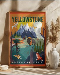 Olive et Oriel - Yellowstone National Park by The Whiskey Ginger Art Print
