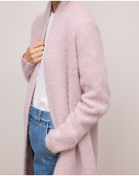 Trenery - Brushed Alpaca Longline Cardigan in Pink Rose