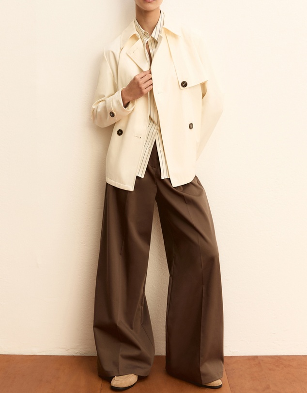 Emme - Khaki Straight Trousers