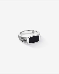 Michael Hill - Black Onyx Signet Ring in Sterling Silver
