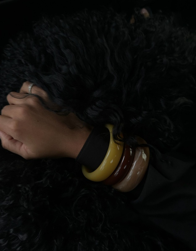 HOUSE OF SLANI - Stackable Honey Yellow Aura Resin Bangle