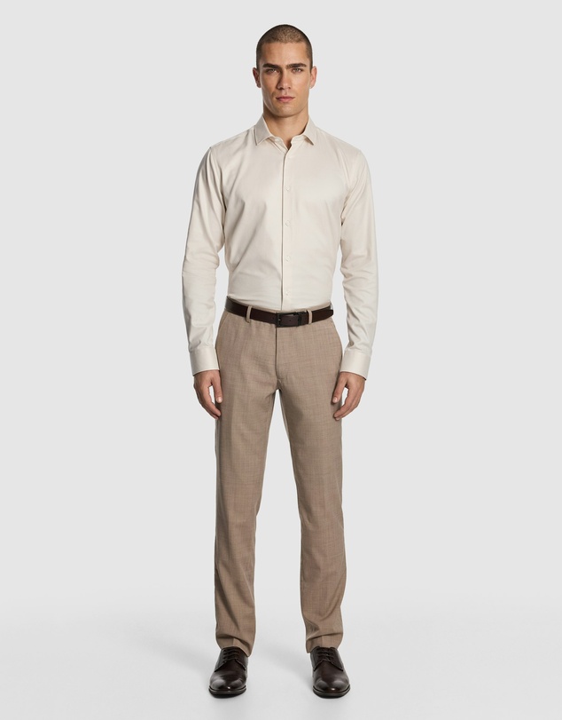 yd. - Cash Wool Blend Slim Dress Pant