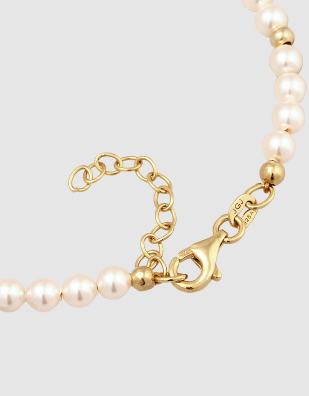 Elli Jewelry - Bracelet Women Elegant Pearl 925 Sterling Silver Gold Plated