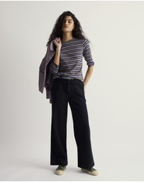 Seasalt - Seasalt Cornwall Purple Sailor 3/4 Sleeve Top Jersey
