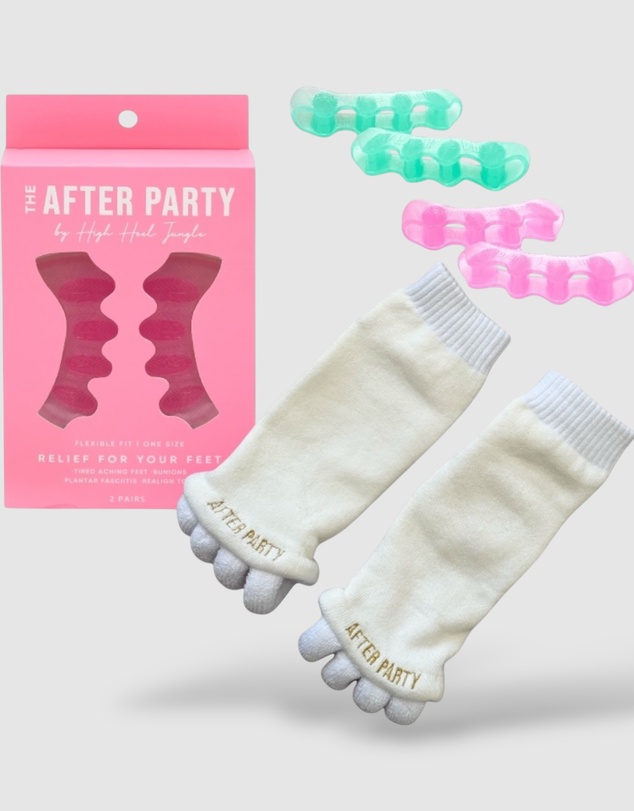 High Heel Jungle - The After Party Silicon Gel Toe Separators & Foot Relief Alignment Socks - Value Bundle