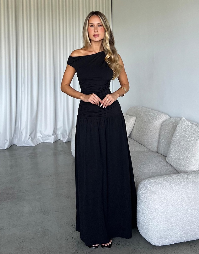 Dazie - She's All That Jersey Off Shoulder Maxi Dress