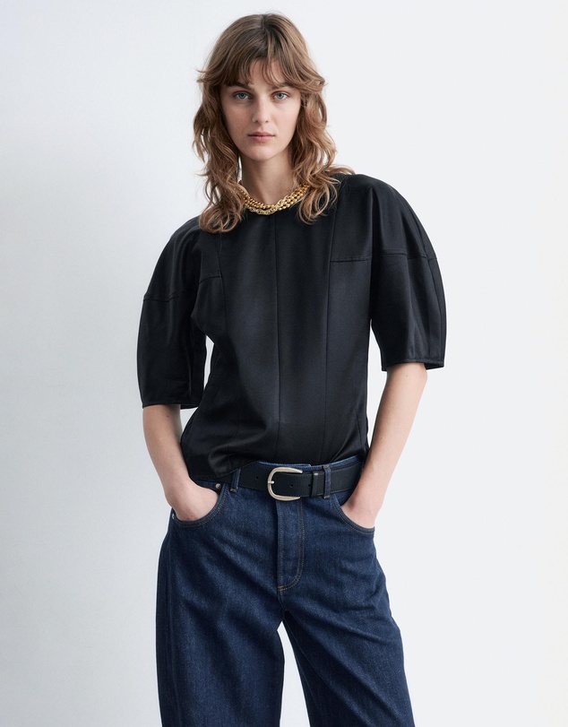 & Other Stories - Satin Puff-Sleeve Top