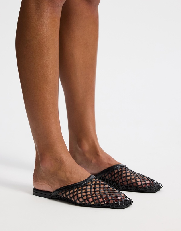 AERE - Woven Leather Slip on Flats