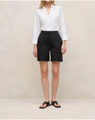 Trenery - Stretch Cotton Tailored Short in Black