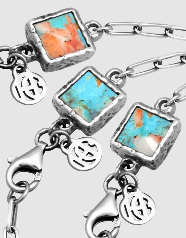 Haze & Glory - ICONIC EXCLUSIVE - Copper Turquoise Bracelet in Oxidised 925 Silver