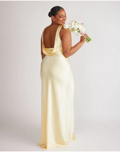 Six Stories - Cowl Back Satin Bridesmaid Dress