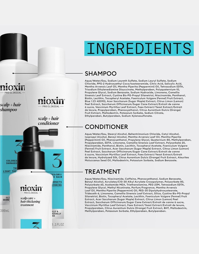 Nioxin - Nioxin Scalp + Hair Thickening System 3 - Hair Thickening System For Colored Or Dry Damaged Hair With Light Thinning