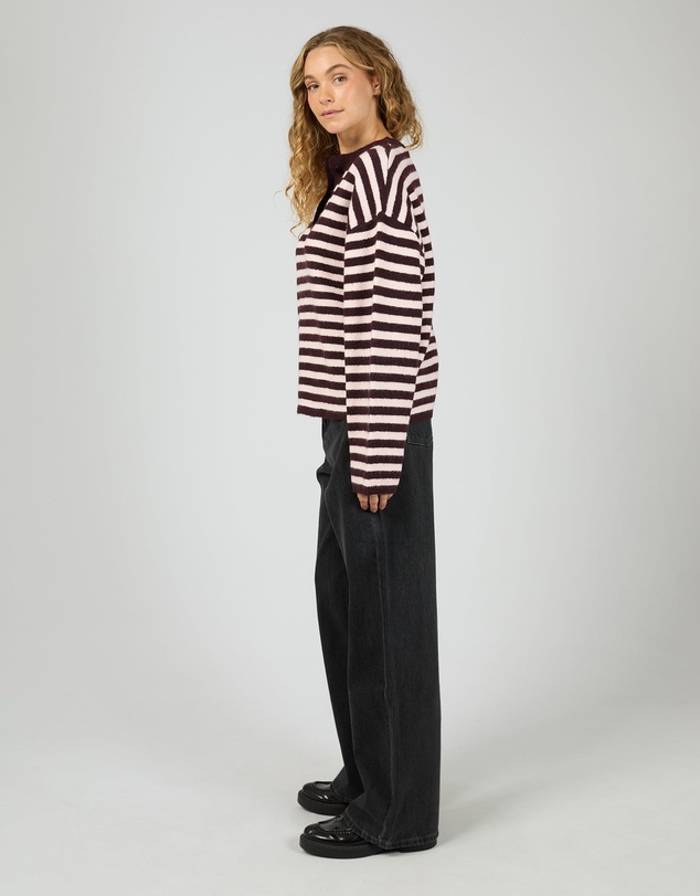 All About Eve - Flossie Stripe Knit Wine