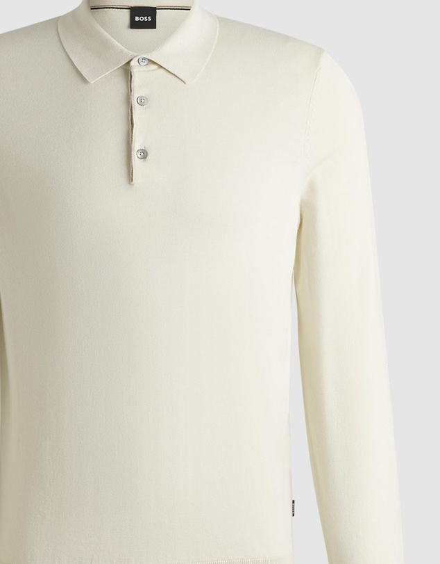BOSS - Cotton Sweater With Polo Collar