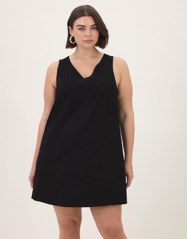 Atmos&Here Curvy - Caity Cotton Twill A-Line Mini Dress