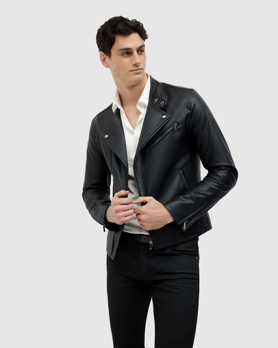 Politix - Danny Faux Leather Biker Jacket