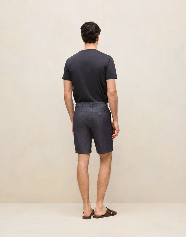 Trenery - Yarn Dyed Cotton Stripe Short in Navy