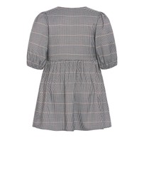 City Chic - Plus size Check Tie Mini Dress - navy