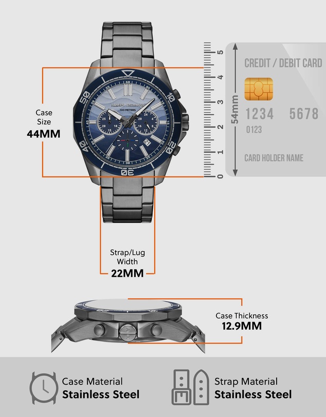 Armani Exchange - Gun-Metal Chronograph Watch