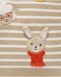 Purebaby - Stripe Bunny Friends Knit Jumper -Kids-Babies