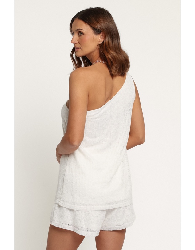 Petal & Pup - Ayden One Shoulder Short Set - White