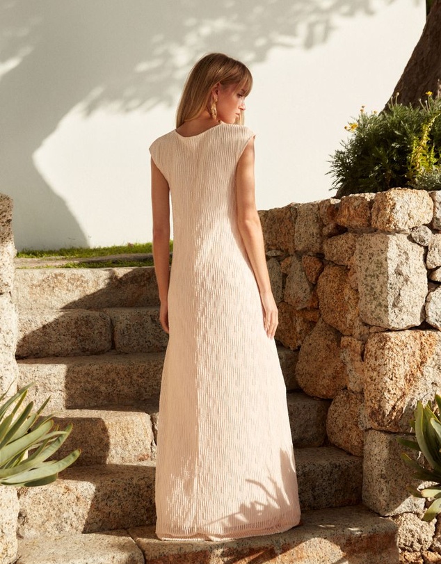 NEXT - Twist Front Sleeveless Textured Jersey Maxi Dress