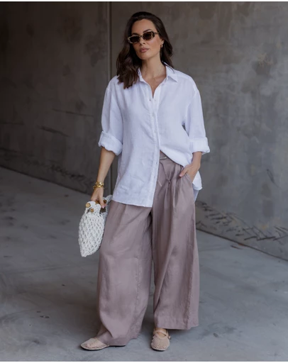 ALEXANDRA - Dune Shirt White