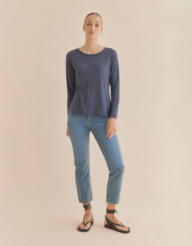 Amelius - Priya Long Sleeve Linen Jersey Top