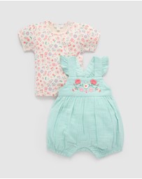 Purebaby - Embroidered Overall Set -Kids-Babies
