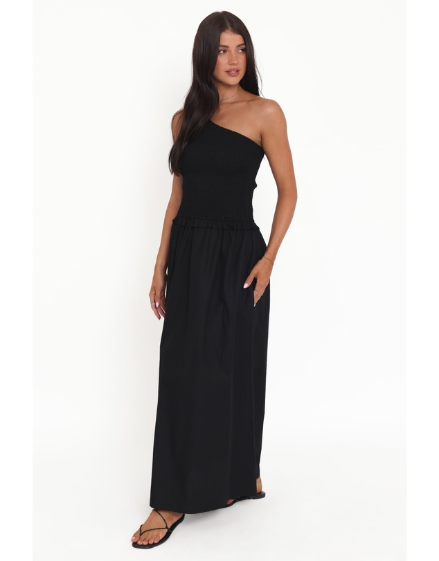 Petal & Pup - Myla One Shoulder Maxi Dress - Black