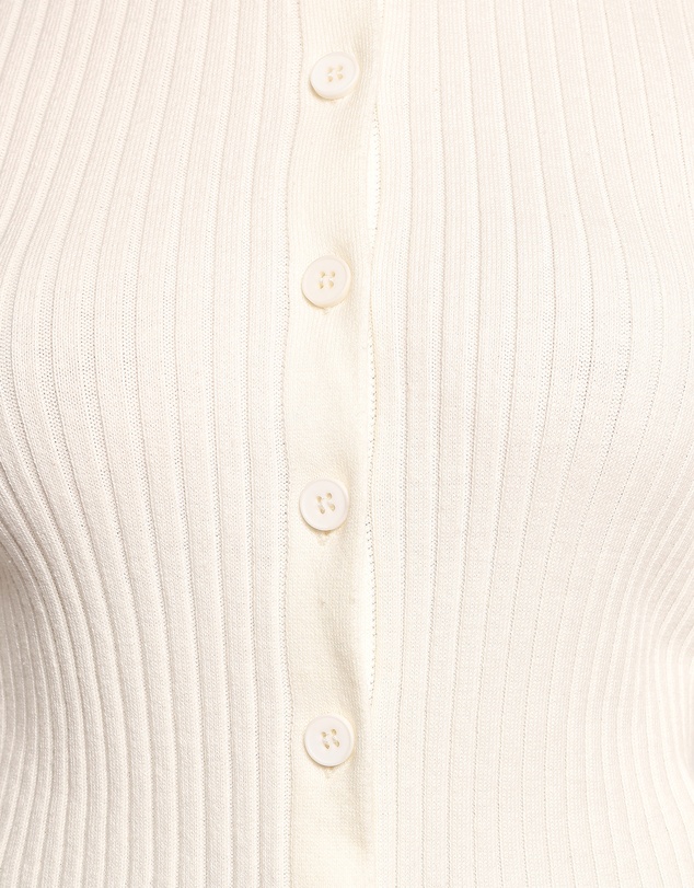 Petal & Pup - Searie Ribbed Cardigan Top - Cream