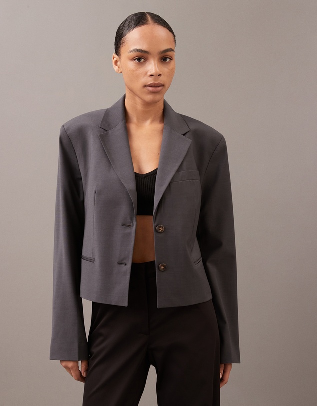Calvin Klein - Wool Blend Cropped Blazer