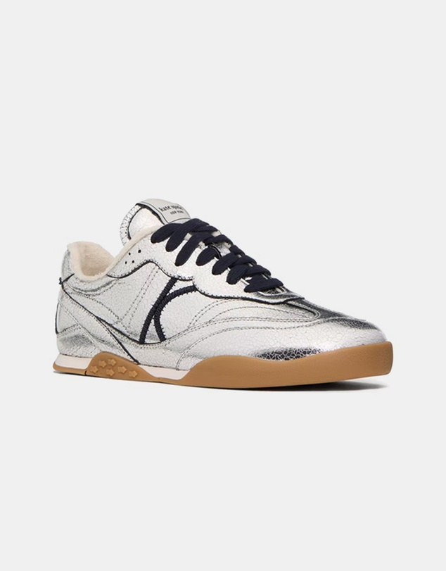 Kate Spade - KS Drift Metallic Crackled Leather Sneakers