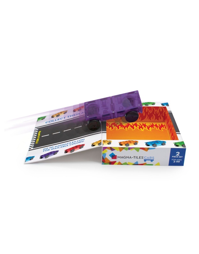Magna-Tiles - MAGNA-TILES - Cars - 2 Piece Expansion Set - Purple & Red