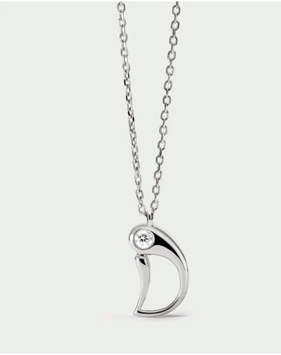 PDPAOLA - Initial 2026 D Silver Pendant Necklace