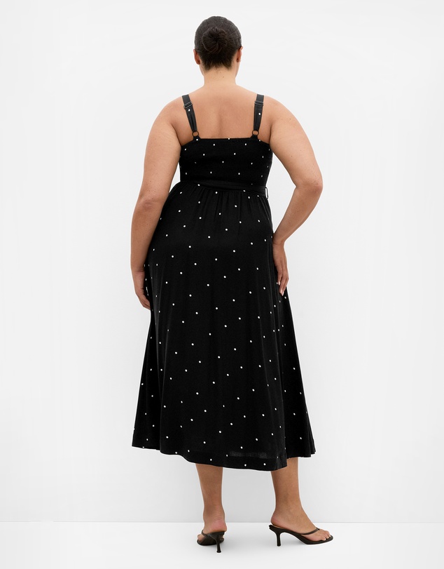 City Chic - Plus size Lola Spot A-Line Maxi Dress - black