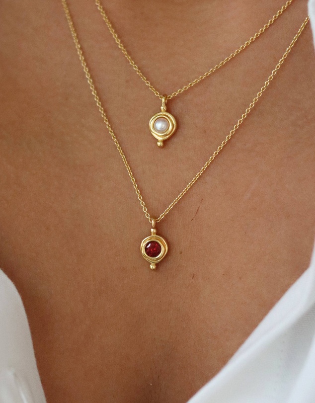 Ottoman Hands - January Birthstone Pendant Necklace
