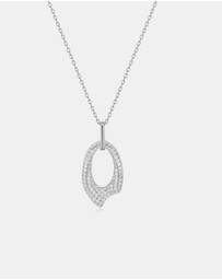 Ania Haie - Ania Haie Silver Pave Arrow Pendant Necklace