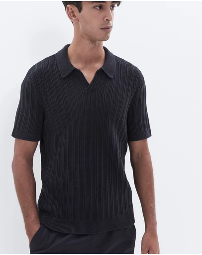 UNISON - Vertical Stitch Knit Polo